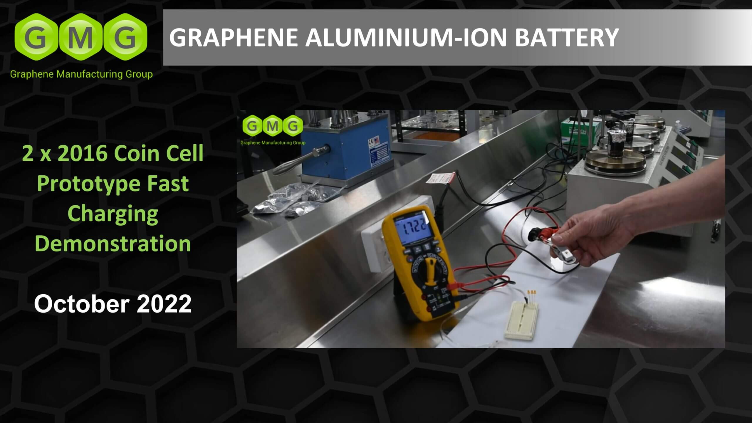 Coin cell prototype fast charging demonstration video preview