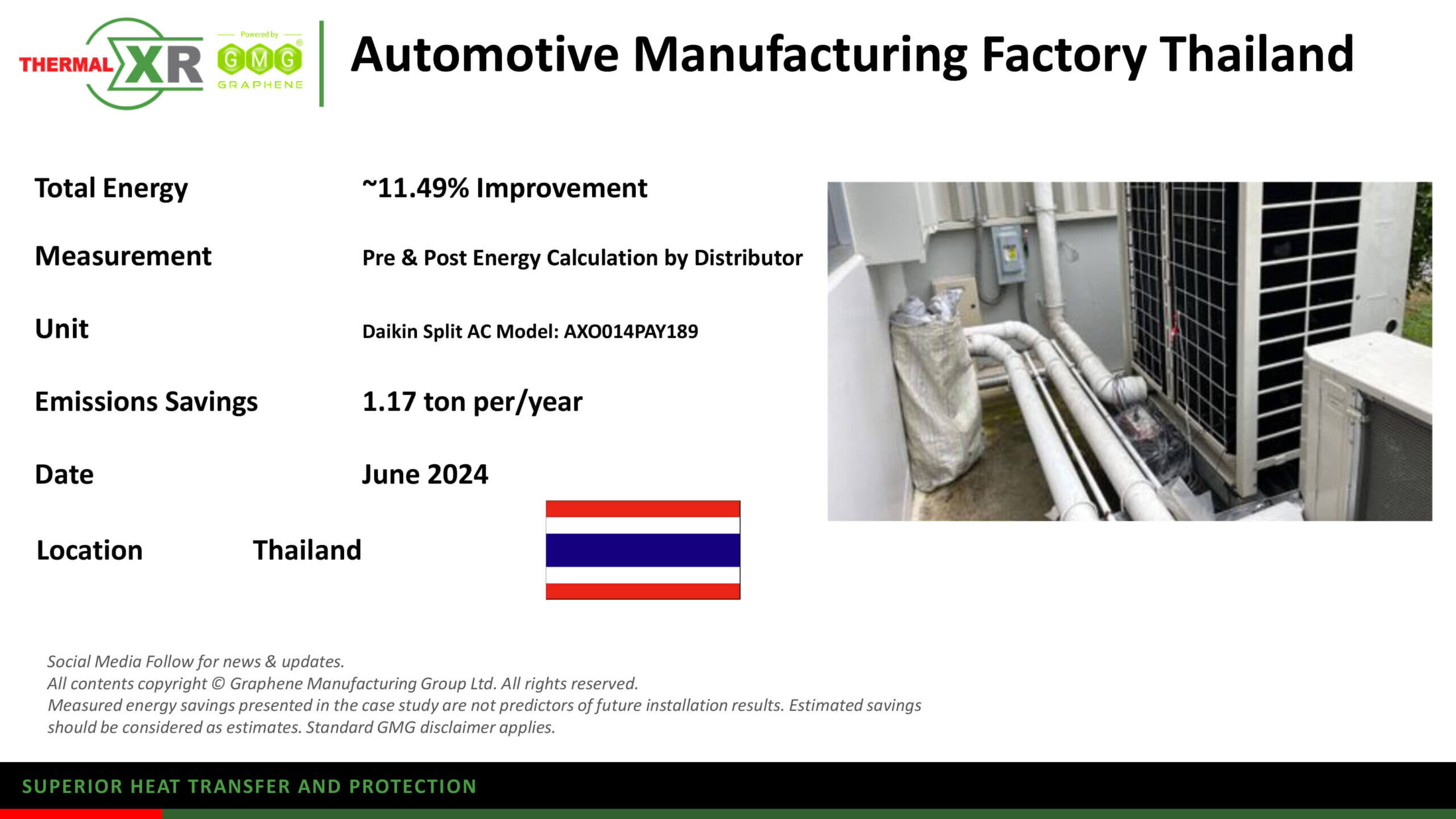 THERMAL-XR case study page for Thailand automotive manufacturing factory